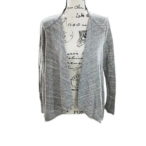Green Envelope Gray Cardigan Waterfall Open Front Sweater Womens Size Small - Picture 1 of 5